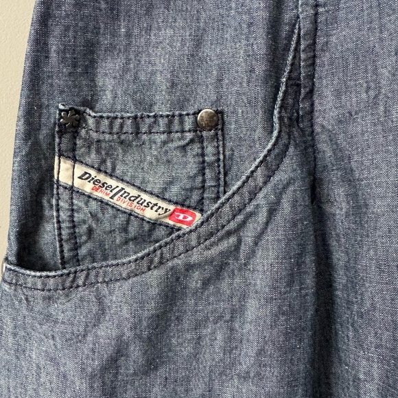 DIESEL VINTAGE DENIM TACTICAL JUMPER DRESS WITH SNAP UP BACK BLUE JEAN SMALL - Picture 5 of 7